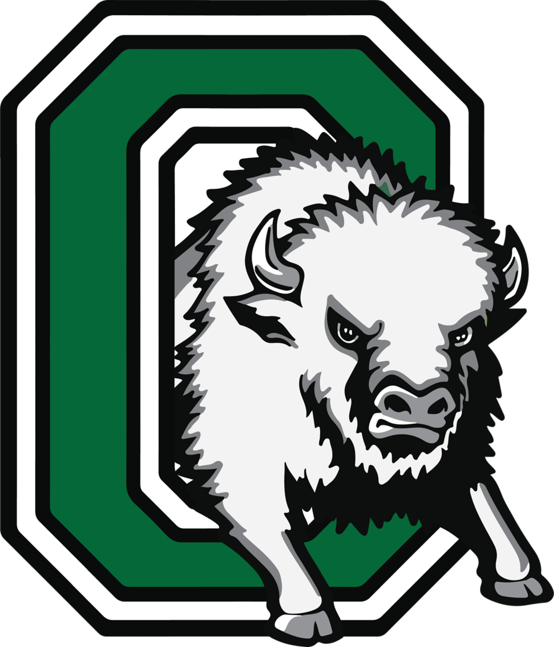 OSD logo. A drawing of a buffalo coming threw the letter O