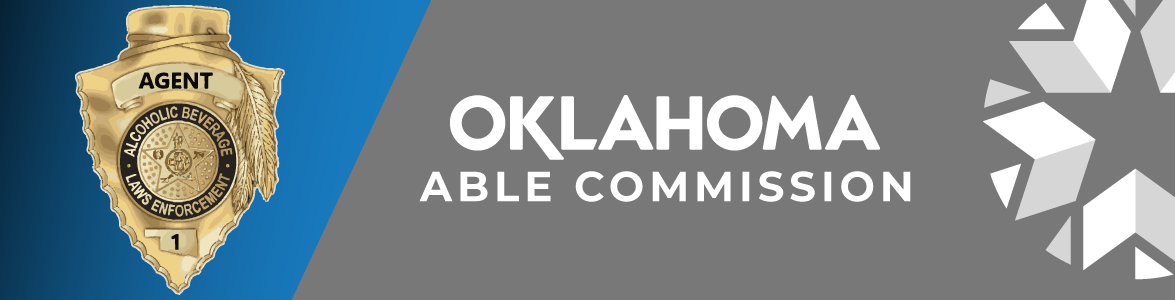 oklahoma able commission banner blue and gray with gold arrowhead