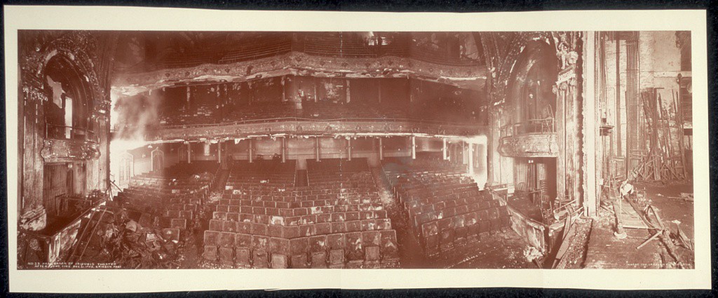 Chicago's Iriquois Theater after a fire killed over 600 people. (Image provided by the Library of Congress.)