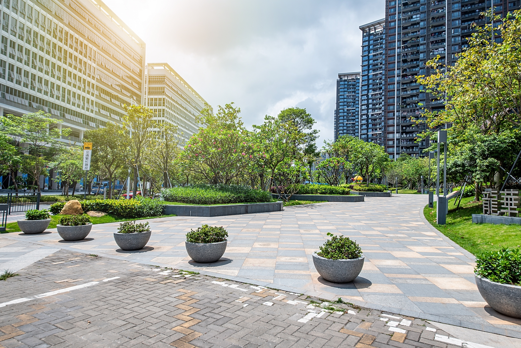 Landscape Architecture - a beautiful city residential high-rise residential community background material Beautiful city residential high-rise residential community background material