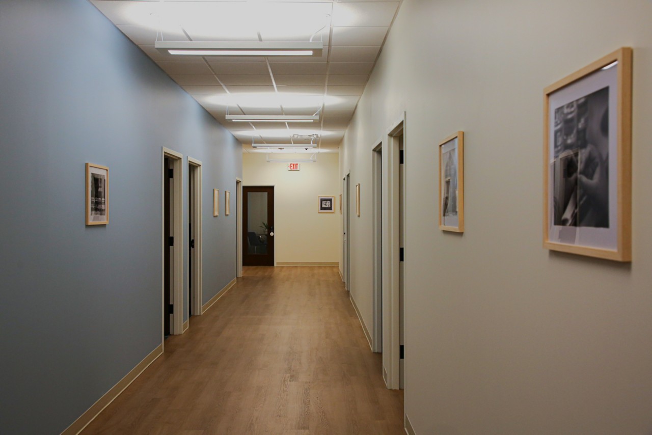 Refurbished hallway at Goodrich Counseling Center