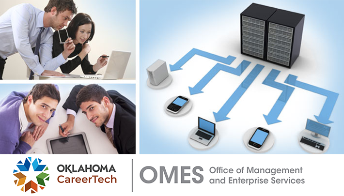 A collage of images that represent the Office of Management and Enterprise Services.