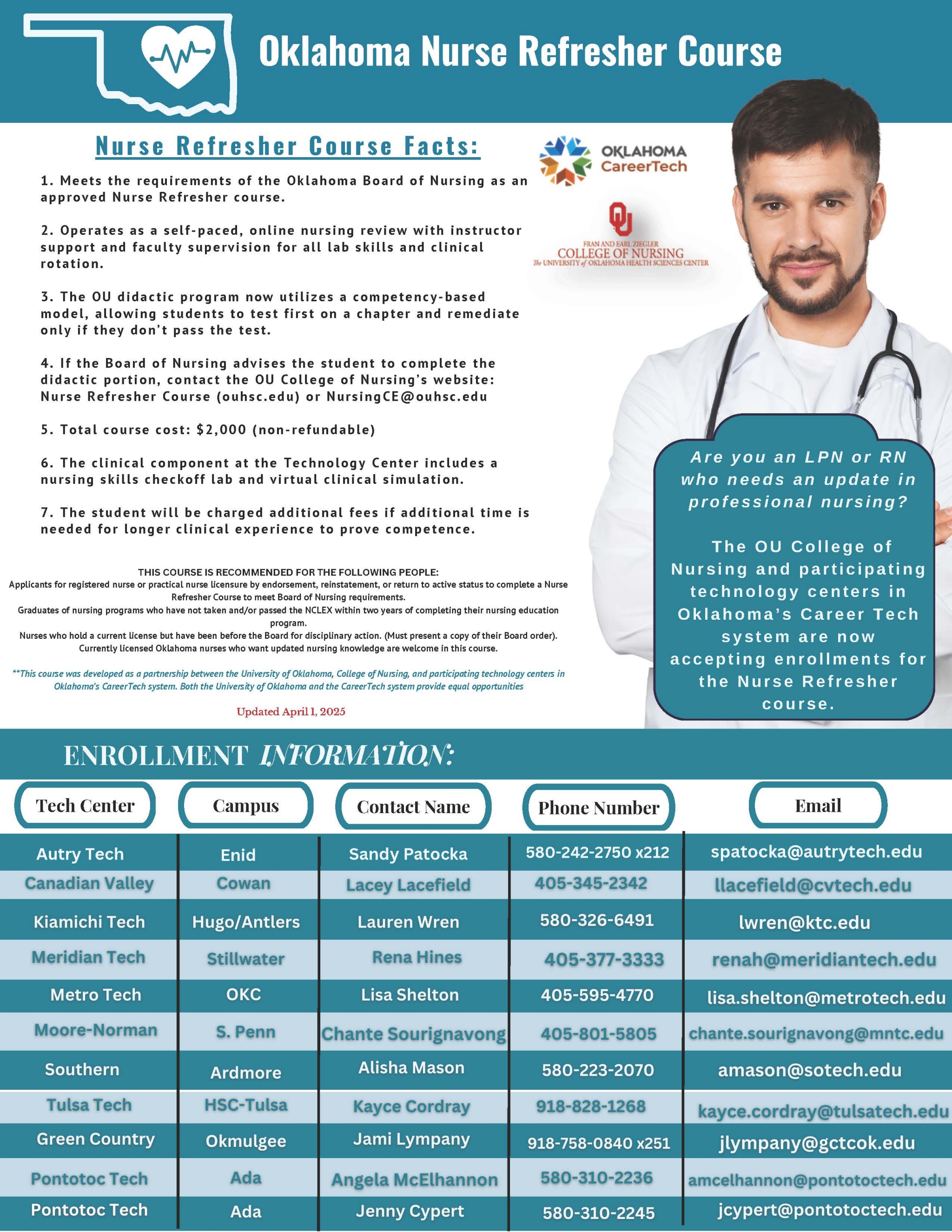 Oklahoma Nurse Refresher Flyer