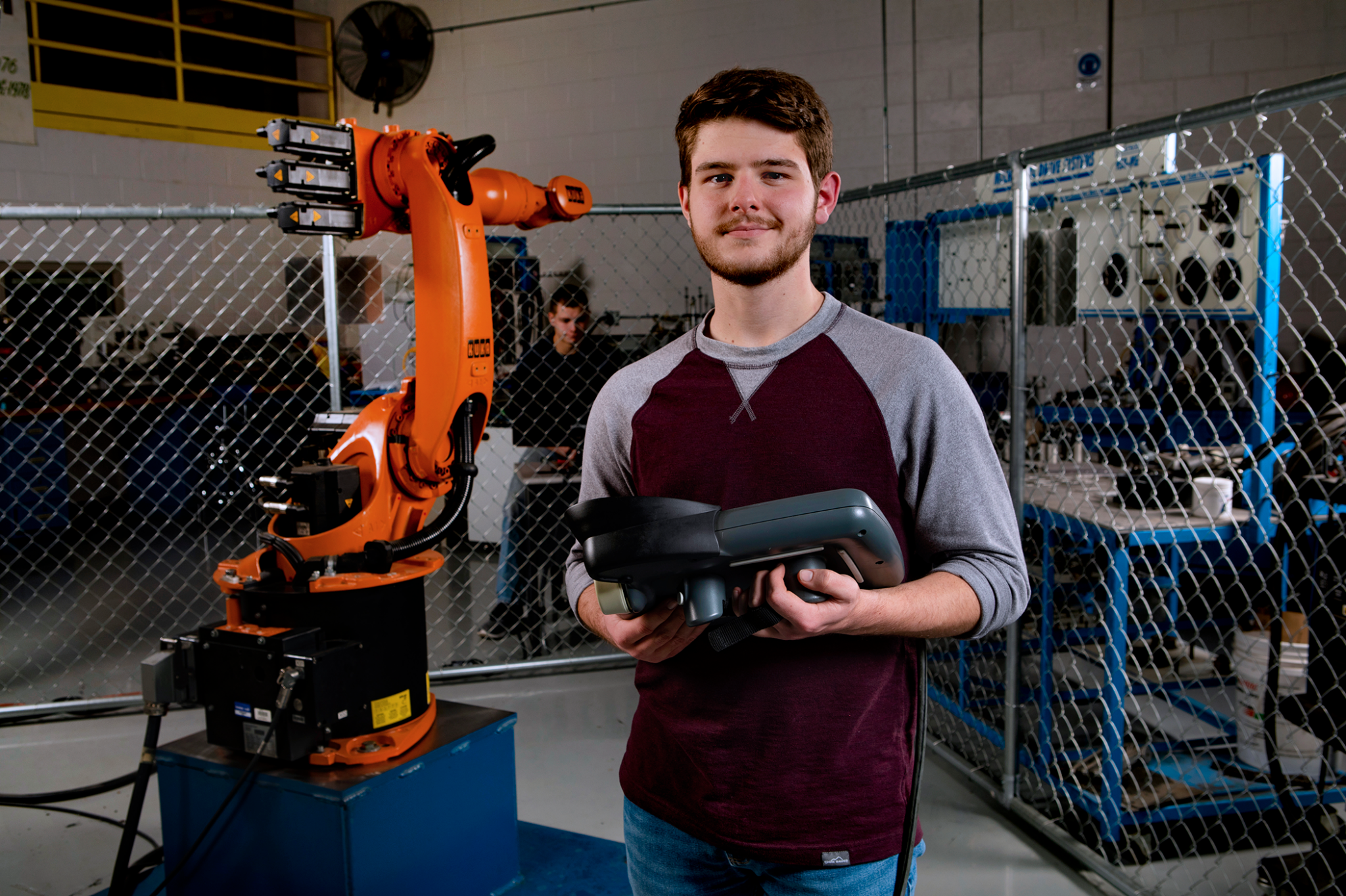 electrical-engineering Photo of a CareerTech male electrical engineering student in a tech center machine shop