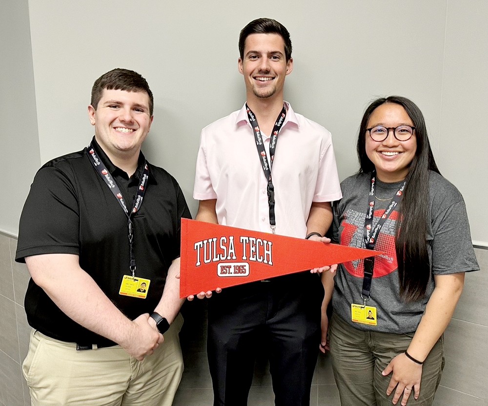 Three Tulsa Technology Center students have been named to the Cisco Live Dream Team and will participate in Cisco Live in Las Vegas, Nevada, May 31-June 9. Pictured are, from left, Jacob Teenor, Matthew McCoy and Ally Vang.