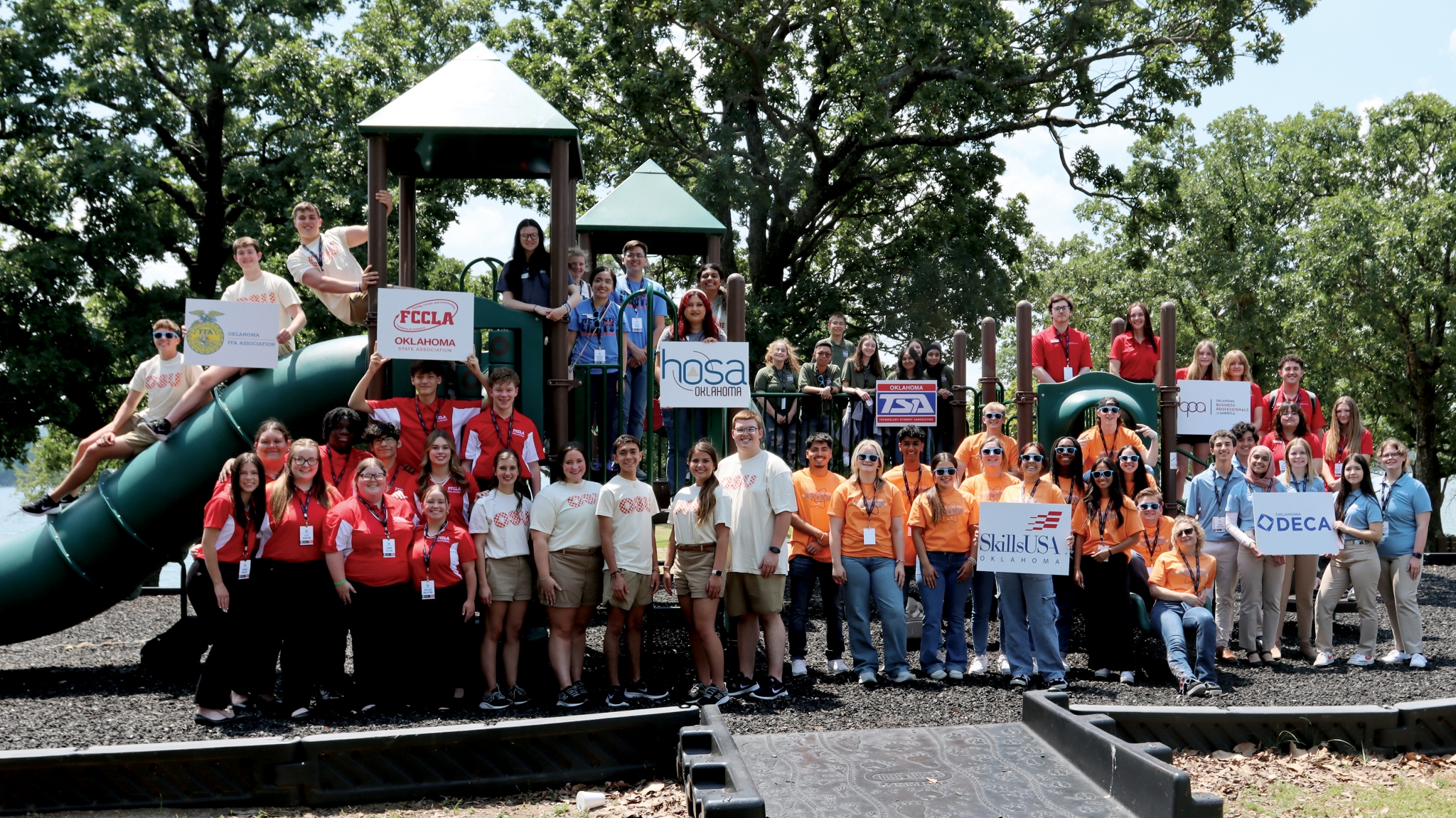State officers from Oklahoma CareerTech student organizations recently attended CareerTech University at Sequoyah State Park Lodge.