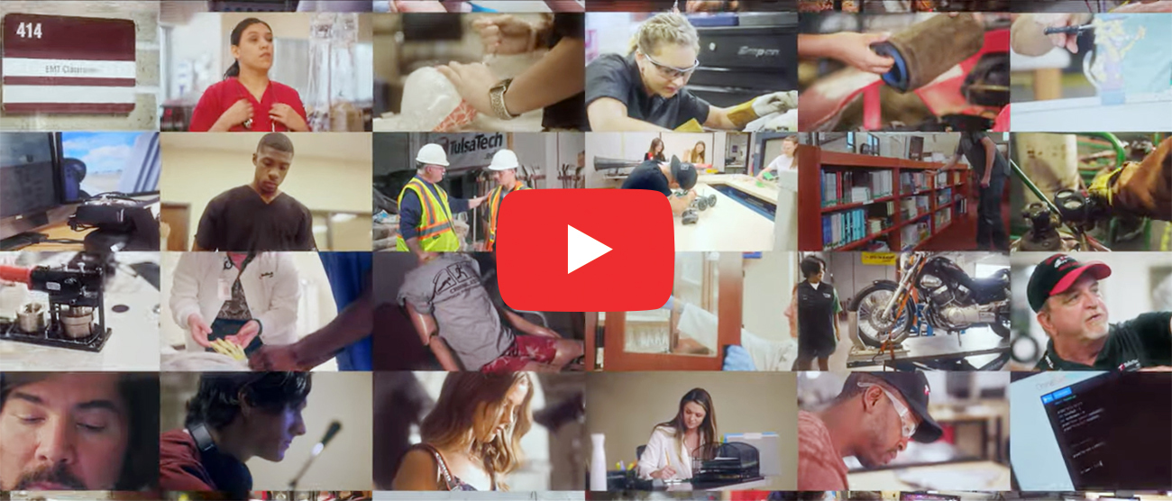 Video still from Oklahoma CareerTech: Investing in Oklahoma's Future. Link to video on the Oklahoma CareerTech YouTube page.  Opens in new tab.