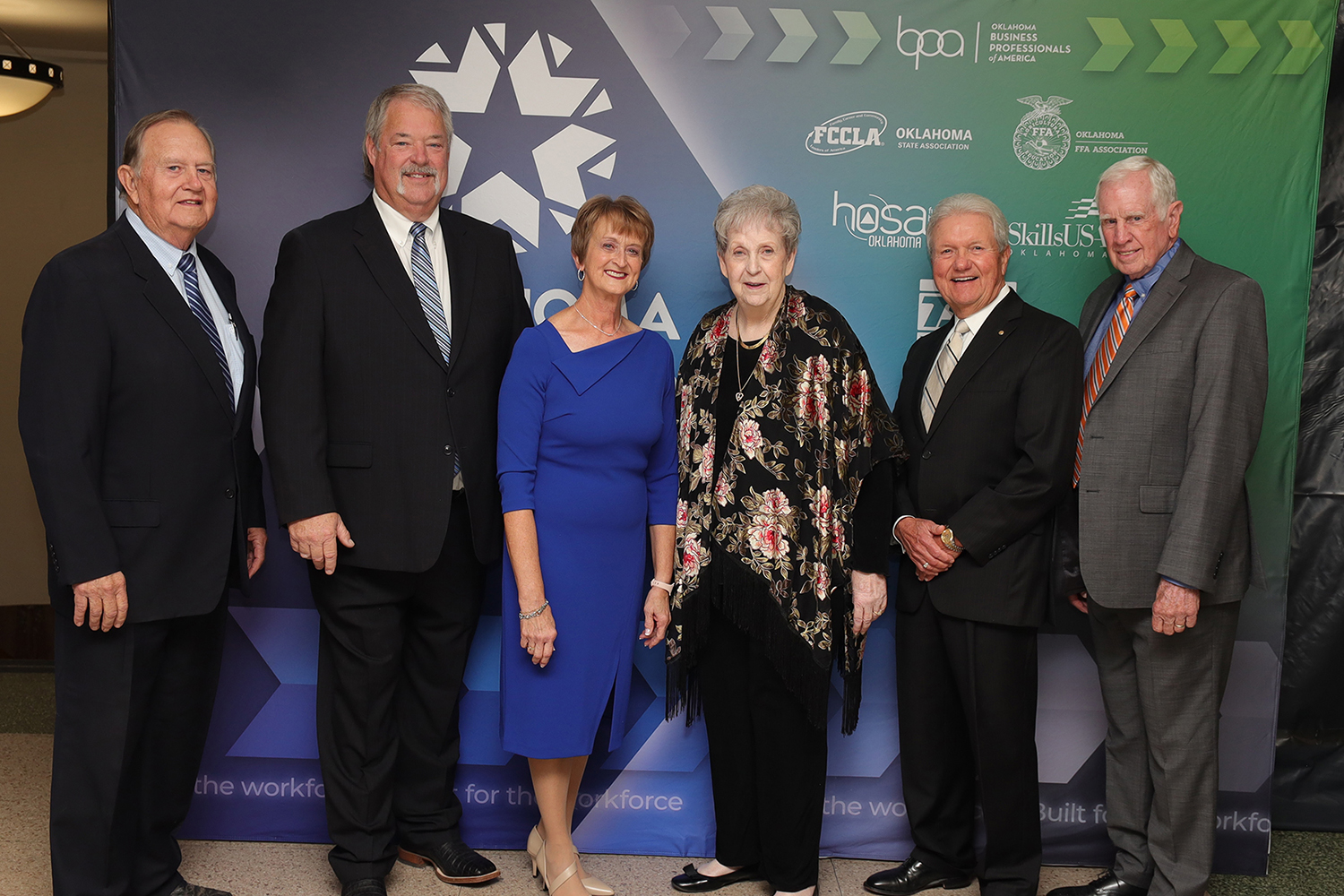 CareerTech Hall of Fame inductees were, from left, Jack Staats, Randy Gilbert, Denise Morris, Velta Reed-Johnston, Tom Friedemann and Joe Robinson.