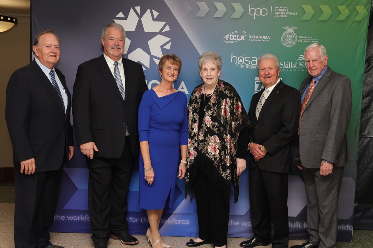 CareerTech Hall of Fame inductees were, from left, Jack Staats, Randy Gilbert, Denise Morris, Velta Reed-Johnston, Tom Friedemann and Joe Robinson.