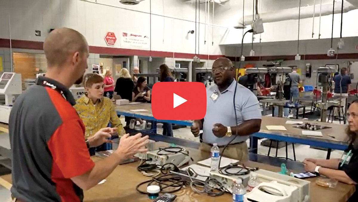 Screenshot from Oklahoma CareerTech: a workforce solution; links to video in new tab