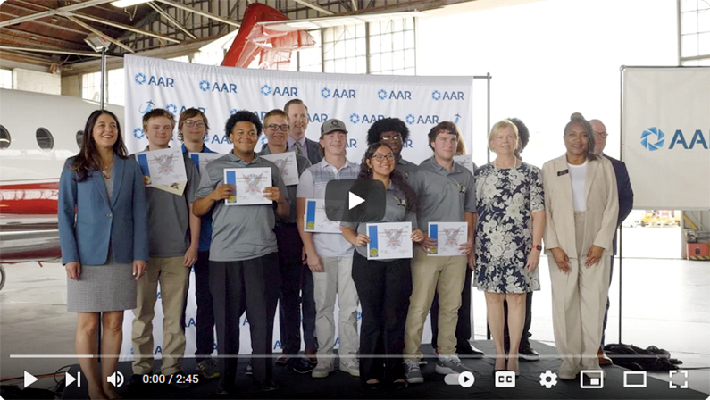 Ten Putnam City aviation students recently graduated from a summer aircraft maintenance internship at AAR Airframe MRO.