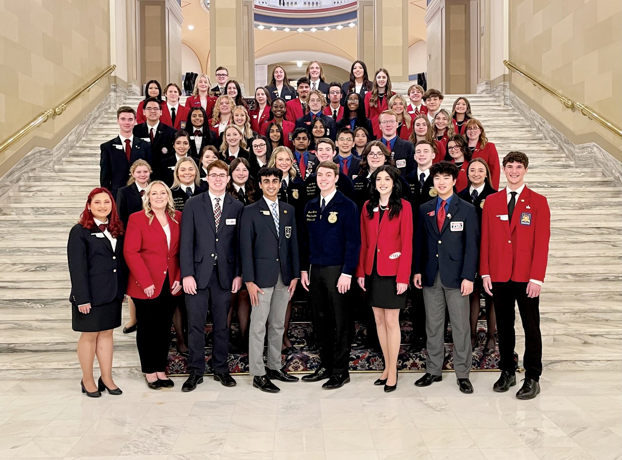 Oklahoma CareerTech student organization state officers visited the state Capitol on Feb. 21 to talk to legislators about the importance of career and technology education.