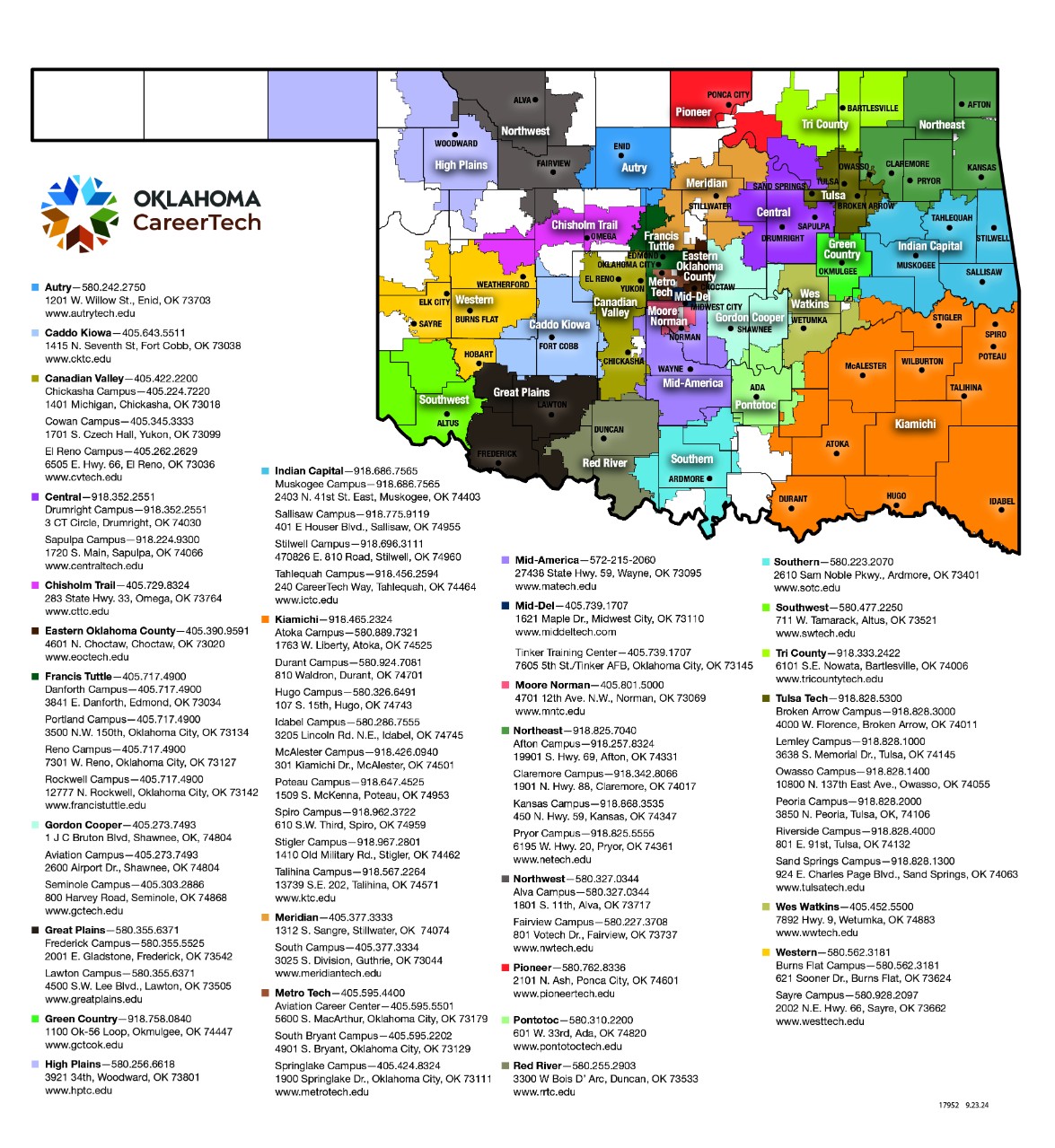 Map of tech center sites