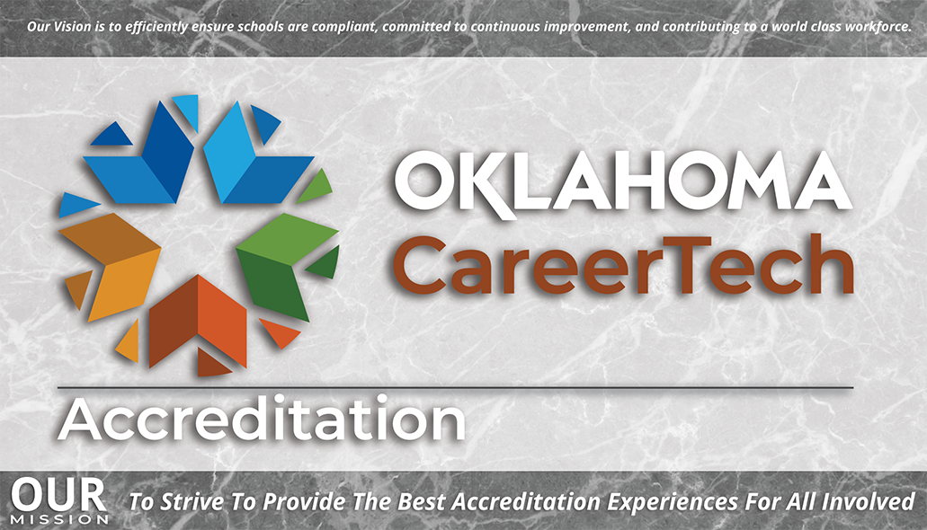 Accreditation Web Banner consists of 5 pictures of accreditors while accessing programs at technology centers.