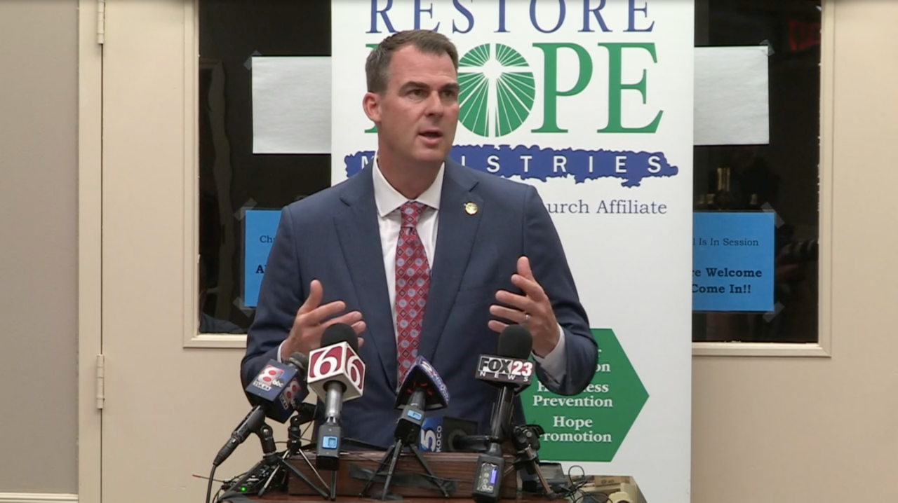 Governor Stitt Restore Hope Ministries press conference
