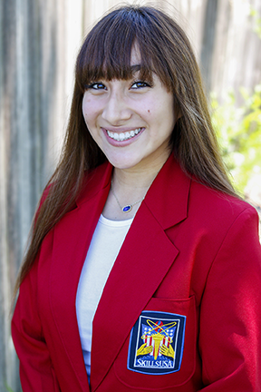 Evelyn Morales in a red SkillsUSA jacket