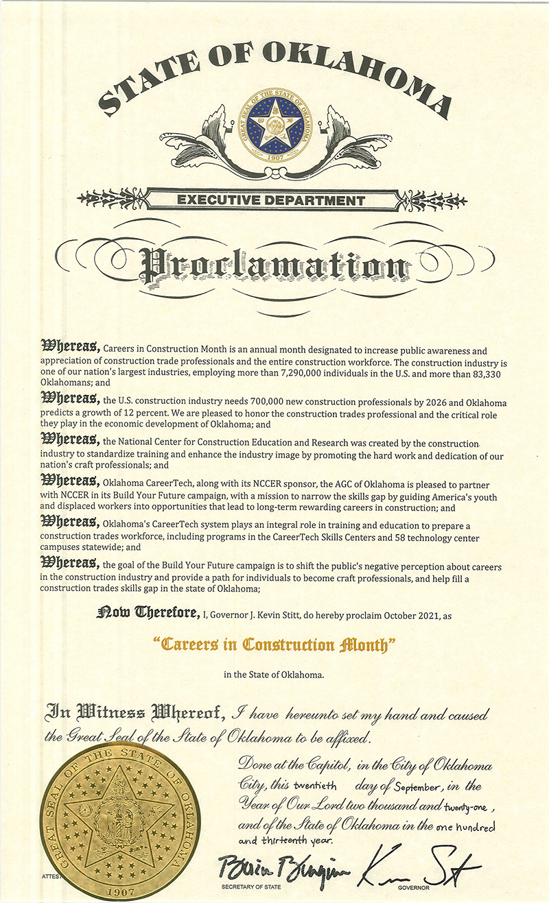 Careers in Construction Month Proclamation