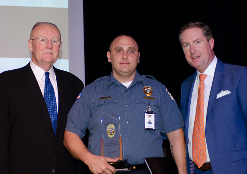 Director Joe Allbaugh, Correctional Officer of the Year - Sgt. Tyler Babbie and Chair Board Member Frank X. Henke, IV