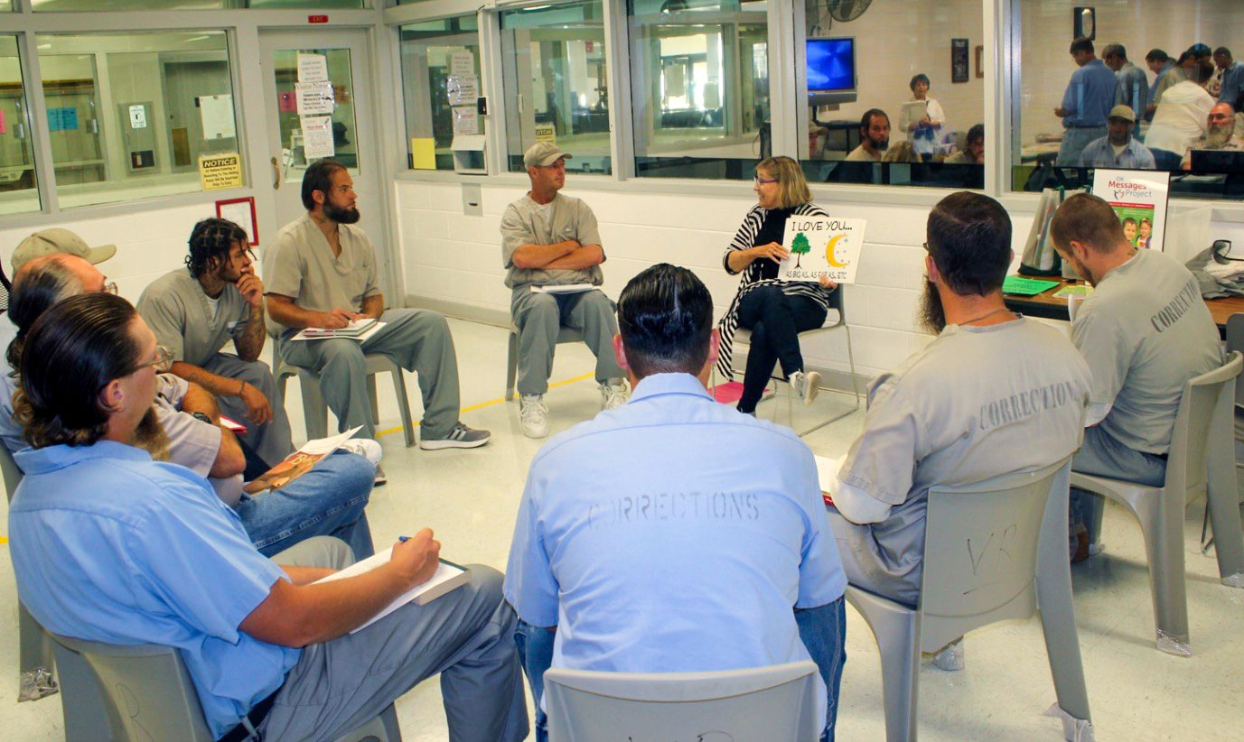 Messages Project volunteers visits state inmates, and records them reading books to their children.