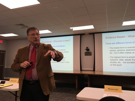 Dr. Edward Latessa speaks Wednesday at an evidence-based practices in criminal justice training attended by Oklahoma Department of Corrections leadership and staff, lawmakers and nonprofit leaders.