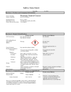Premium Neutral Cleaner SDS
