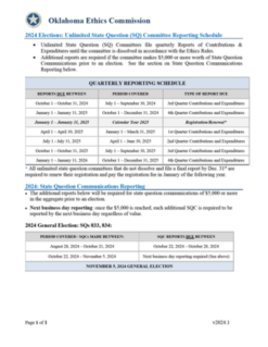 2024 State Question 833 & 834 Calendar