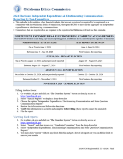 2024 Non Registered IE and EC Calendar