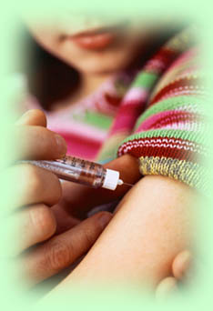 Child getting vaccine