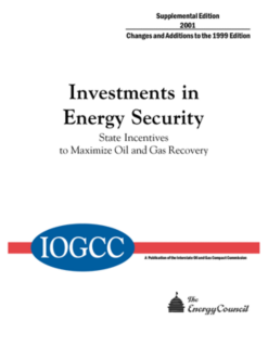 Investment in Energy Security State Incentives 2001