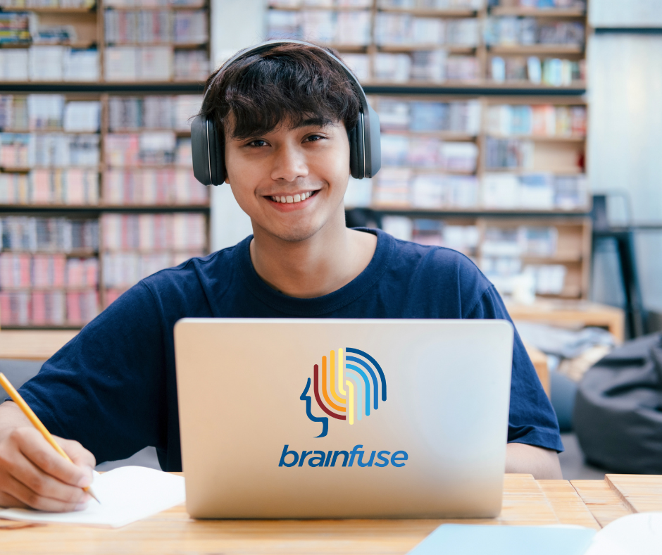 A student working on a computer at school