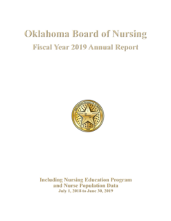 Oklahoma Board of Nursing Fiscal Year 2019 Annual Report