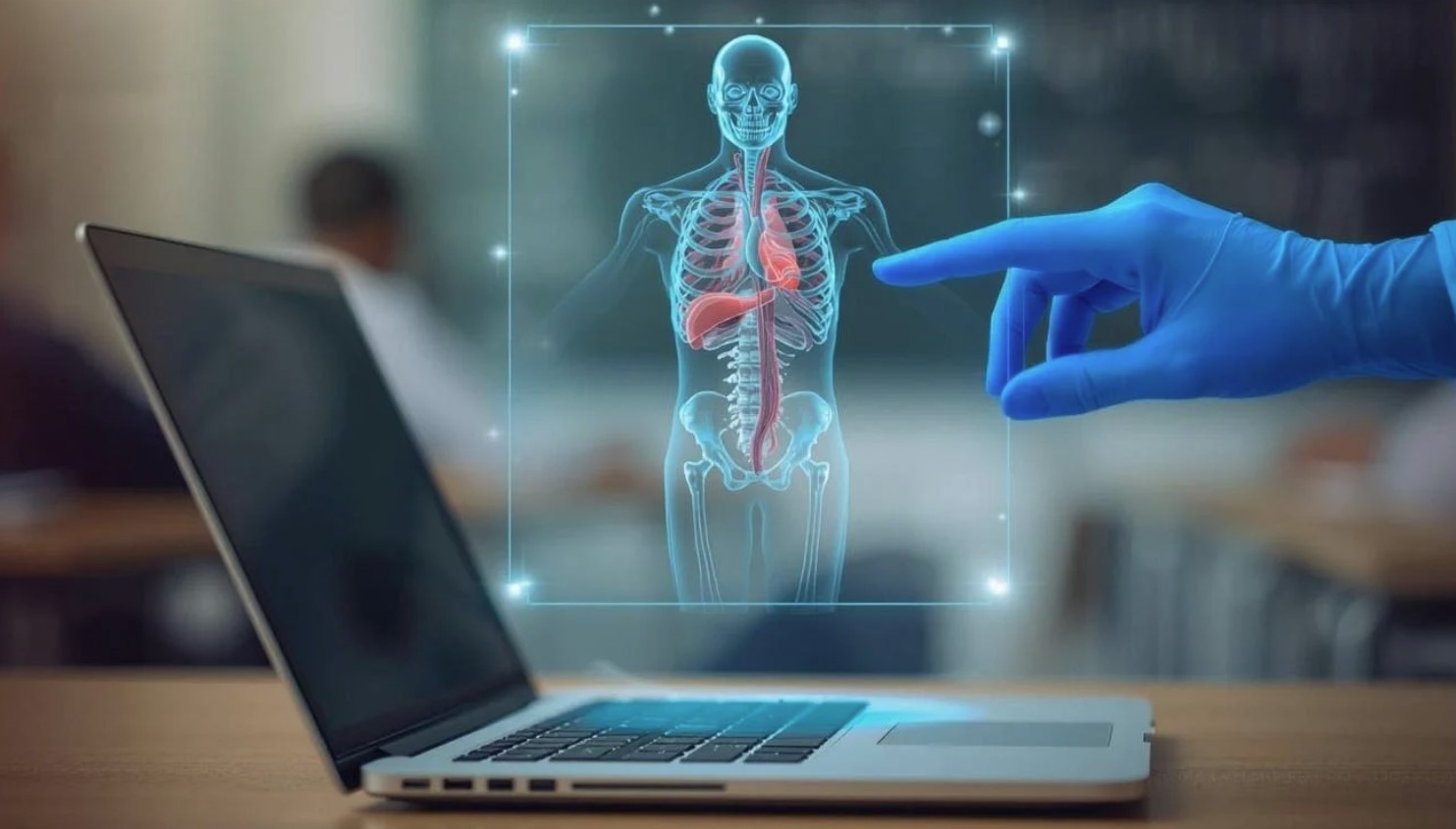 Holographic model over laptop