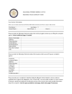 Insurance Fraud Complaint Form