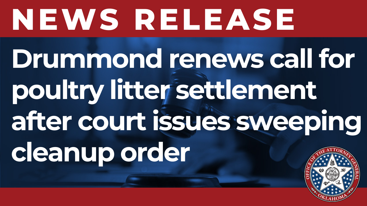 Drummond renews call for poultry litter settlement after court issues  sweeping cleanup order