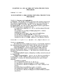 CHAPTER 35. OKLAHOMA WITNESS PROTECTION PROGRAM