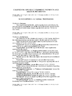 CHAPTER 50. OPIOID SETTLEMENT PAYMENTS AND ABATEMENT GRANTS