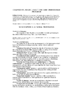 CHAPTER 55. STATE LONG-TERM CARE OMBUDSMAN PROGRAM