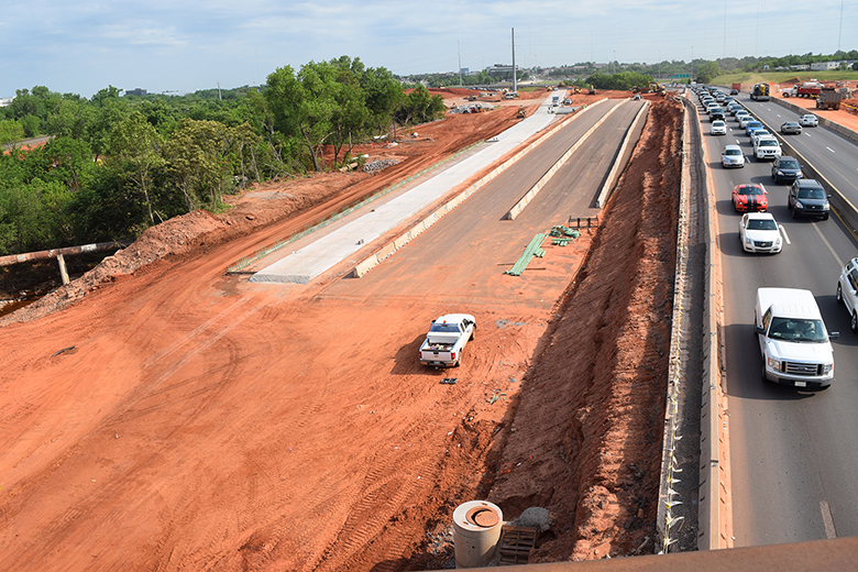 View of southbound I-235 from N. 50th St. bridge.