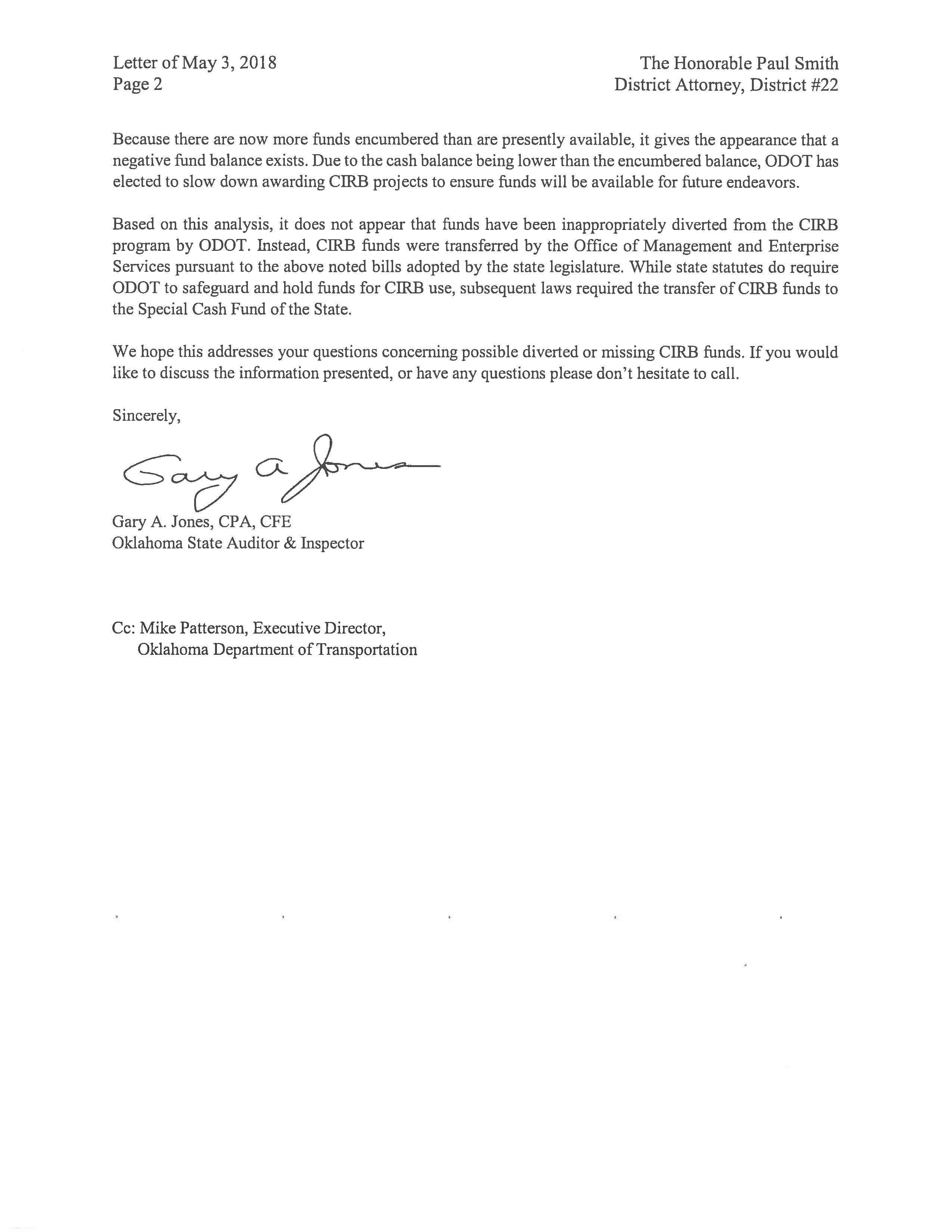 Gary Jones letter to DA Paul Smith page 2
