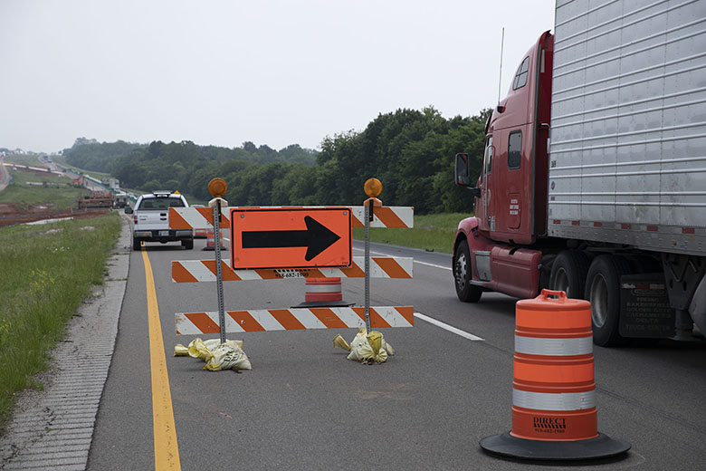 I-35 work zone in McClain County