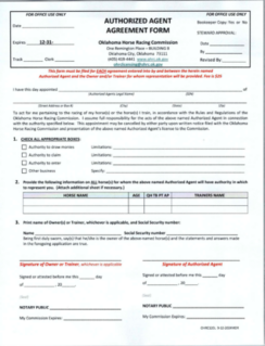 Authorized Agent Agreement Form