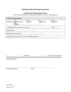 Credit Card Authorization Form