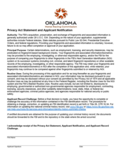 Privacy Act Statement and Applicant Notification