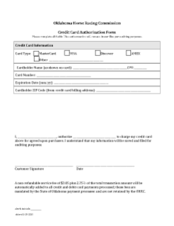 Credit Card Authorization Form