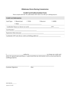 CREDIT CARD AUTHORIZATION FORM