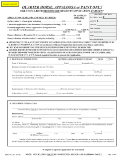 QH, PT, AP BROODMARE APPLICATION