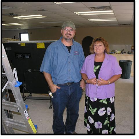 Poore and McDermott at the construction site.