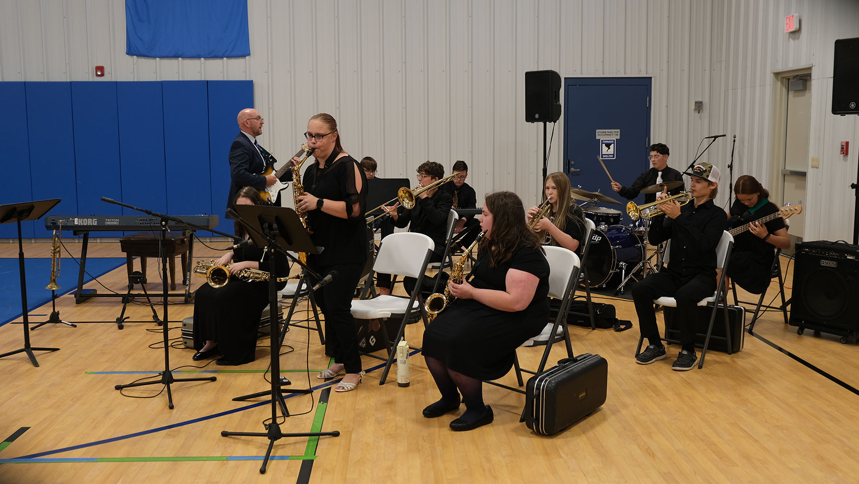 Oklahoma School for the Blind Jazz Band performing at the 2024 Spaghetti Dinner.