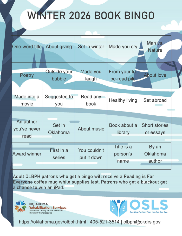 Winter Reading Bingo Card Small
