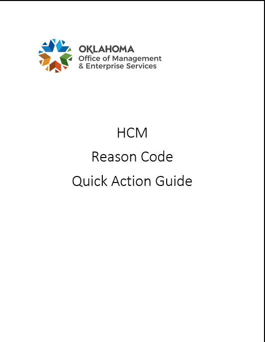 HCM Reason Code Quick Action Guide